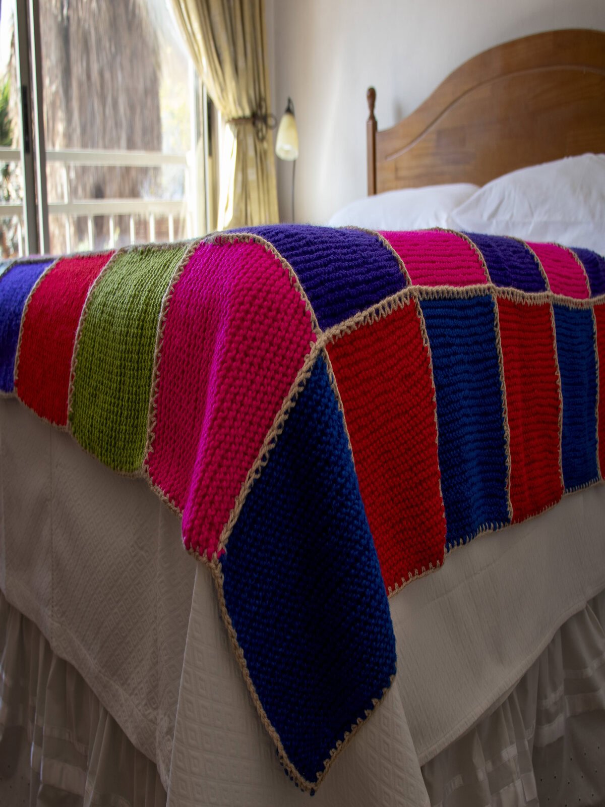 Piecera Cuadritos Multicolores 2 Plazas - Imagen 2